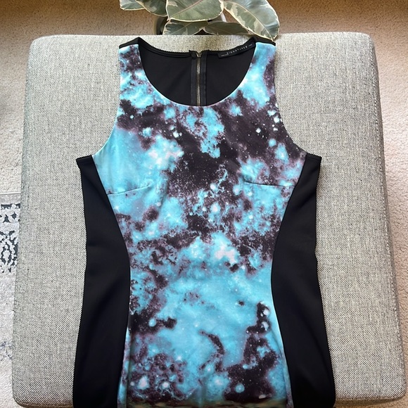 Y2K Vintage Blue Nebula Mini Dress, Size: Large Circa 2008 - Picture 11 of 17